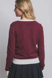 Contrast Trim Cardigan