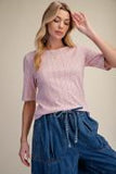 Ditsy Printed Ribbed Top