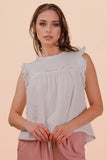Ruffle Detail Solid Knit Top