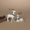 Standing Or  Lying Resin Holiday Deer Ornament W/ Floral