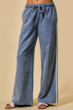Lace Trim Mid Rise Denim Pants