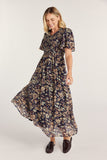 Ruffled Smocked Midi Dress