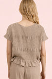 Short Sleeve Shirred Knit Top