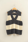 Striped V-Neck Sweater Vest