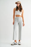 High-rise Wide Leg Cropped Stripe - 92% Cotton, 6.5%