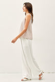 Striped Cotton Gauze Button Up Tank