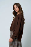 Textured Exposed Seam Knit Top