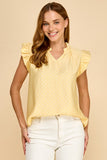 Ruffle Sleeve Polka Dot Blouse