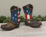 Resin Americana Cowboy Boot Piggy Bank