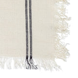 Woven Cotton Tea Towels W Stripes & Fringe