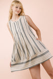 Striped Woven Mini Dress
