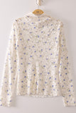 High Neck Sheer Mesh Lace Top