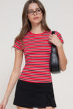 Multi-Stripe Ribbed Knit Top