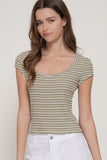 Striped Scoop Neck Tee