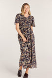 Ruffled Smocked Midi Dress