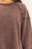 Acid Washed Raw Edge Sweatshirt