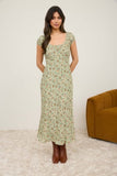 Floral Ruched Midi Dress