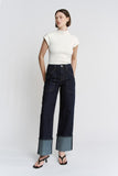 High Rise Cuffed Jeans