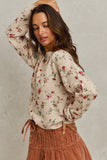Floral Print Crewneck Sweater