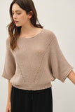 Pointelle Dolman Sleeve Sweater
