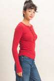 Pigment Dyed Henley Top