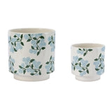 Planter With Blue Floral