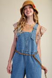 Washed Denim Overalls