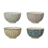 Stoneware Bowl W Floral Pattern