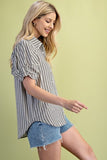 Textured Striped Button Down