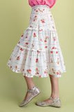 Floral Ruffled Midi Skirt