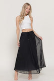Pleated Long Chiffon Skirt