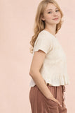 Short Sleeve Shirred Knit Top