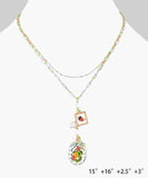 2 Layer Fruit Strawberry Lemon Necklace