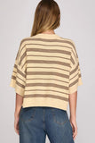 Striped Round Neck Knit Sweater