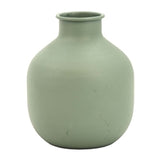 Round Green Metal Vase
