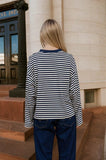 Striped Long Sleeve Knit Top