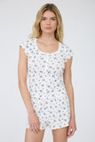 Floral Pointelle Button Front Knit Top
