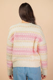 Color Block Fuzzy Knit Sweater