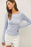 Ribbed Boat Neck Top