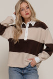 Fleece Rugby Stripe Top