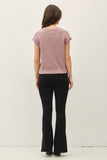 Textured Cap Sleeve Sweater