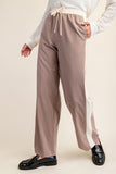 Contrast Block Wide Leg Pants