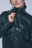 Faux Leather Bomber Jacket