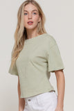 Short Sleeve Boat Neck Top