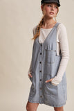 Striped Denim Mini Dress