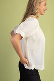 Textured Scallop Edged Blouse