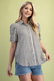 Textured Striped Button Down