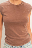 Mineral Washed Short Sleeve Top