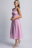 Gingham Smocked Midi Dress