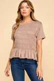 Solid Top With Smocked Detail